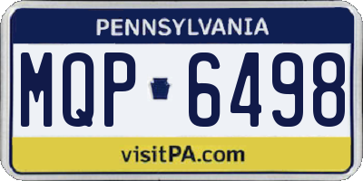 PA license plate MQP6498