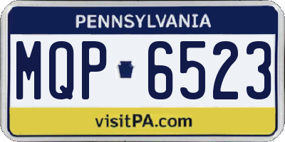 PA license plate MQP6523
