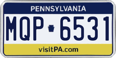PA license plate MQP6531