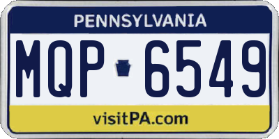 PA license plate MQP6549