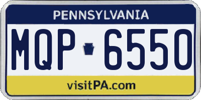 PA license plate MQP6550