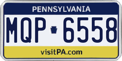 PA license plate MQP6558