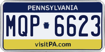 PA license plate MQP6623