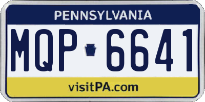 PA license plate MQP6641