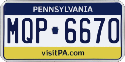 PA license plate MQP6670