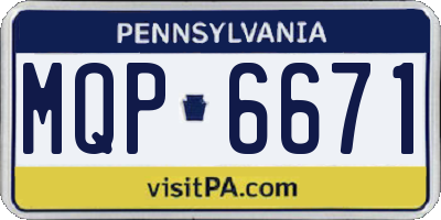 PA license plate MQP6671