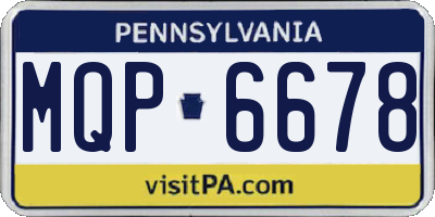 PA license plate MQP6678