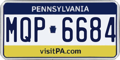 PA license plate MQP6684