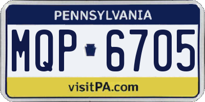 PA license plate MQP6705