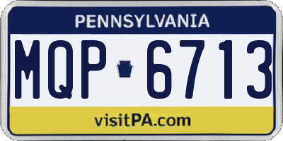 PA license plate MQP6713