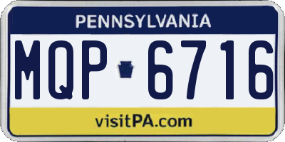 PA license plate MQP6716