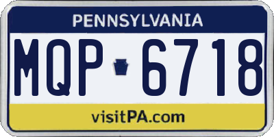 PA license plate MQP6718