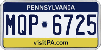 PA license plate MQP6725