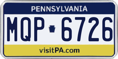 PA license plate MQP6726