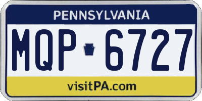 PA license plate MQP6727
