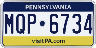 PA license plate MQP6734