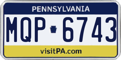 PA license plate MQP6743