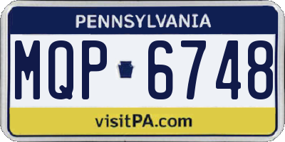 PA license plate MQP6748