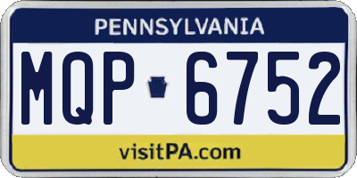 PA license plate MQP6752