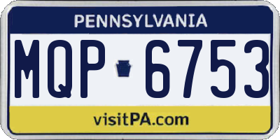 PA license plate MQP6753