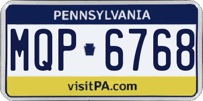 PA license plate MQP6768