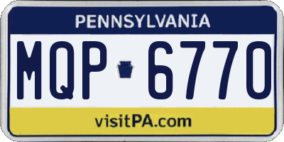 PA license plate MQP6770