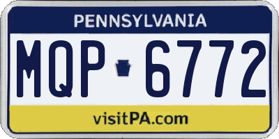 PA license plate MQP6772