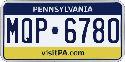 PA license plate MQP6780