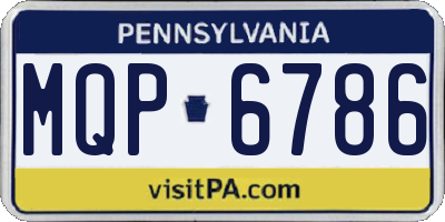 PA license plate MQP6786