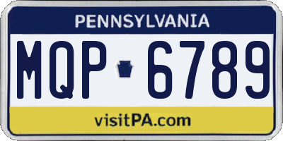 PA license plate MQP6789