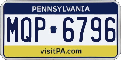 PA license plate MQP6796