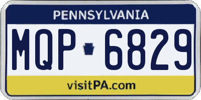 PA license plate MQP6829
