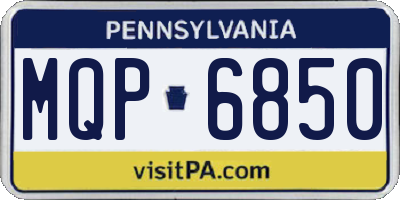 PA license plate MQP6850