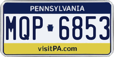 PA license plate MQP6853