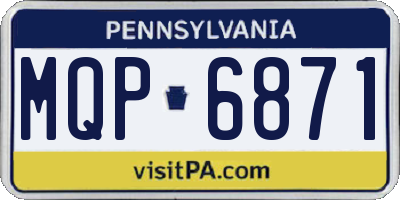PA license plate MQP6871
