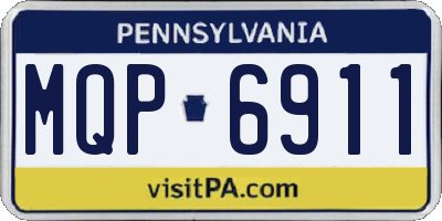 PA license plate MQP6911