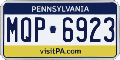 PA license plate MQP6923