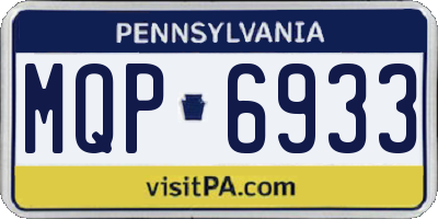 PA license plate MQP6933