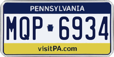 PA license plate MQP6934