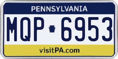 PA license plate MQP6953