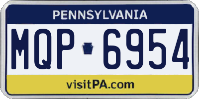 PA license plate MQP6954
