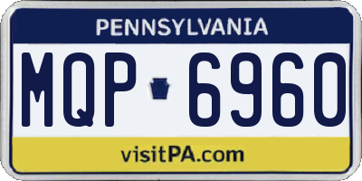 PA license plate MQP6960