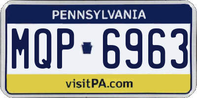 PA license plate MQP6963