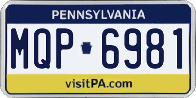 PA license plate MQP6981