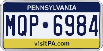 PA license plate MQP6984