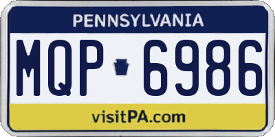 PA license plate MQP6986