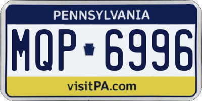 PA license plate MQP6996