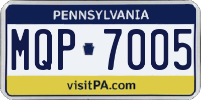 PA license plate MQP7005