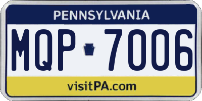 PA license plate MQP7006