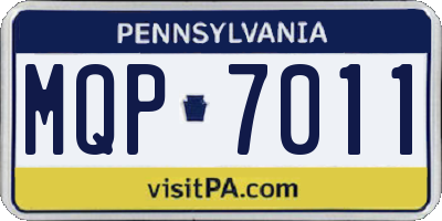 PA license plate MQP7011